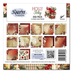 3Quarter Designs Holly Jolly 8x8 Paper Pack-1