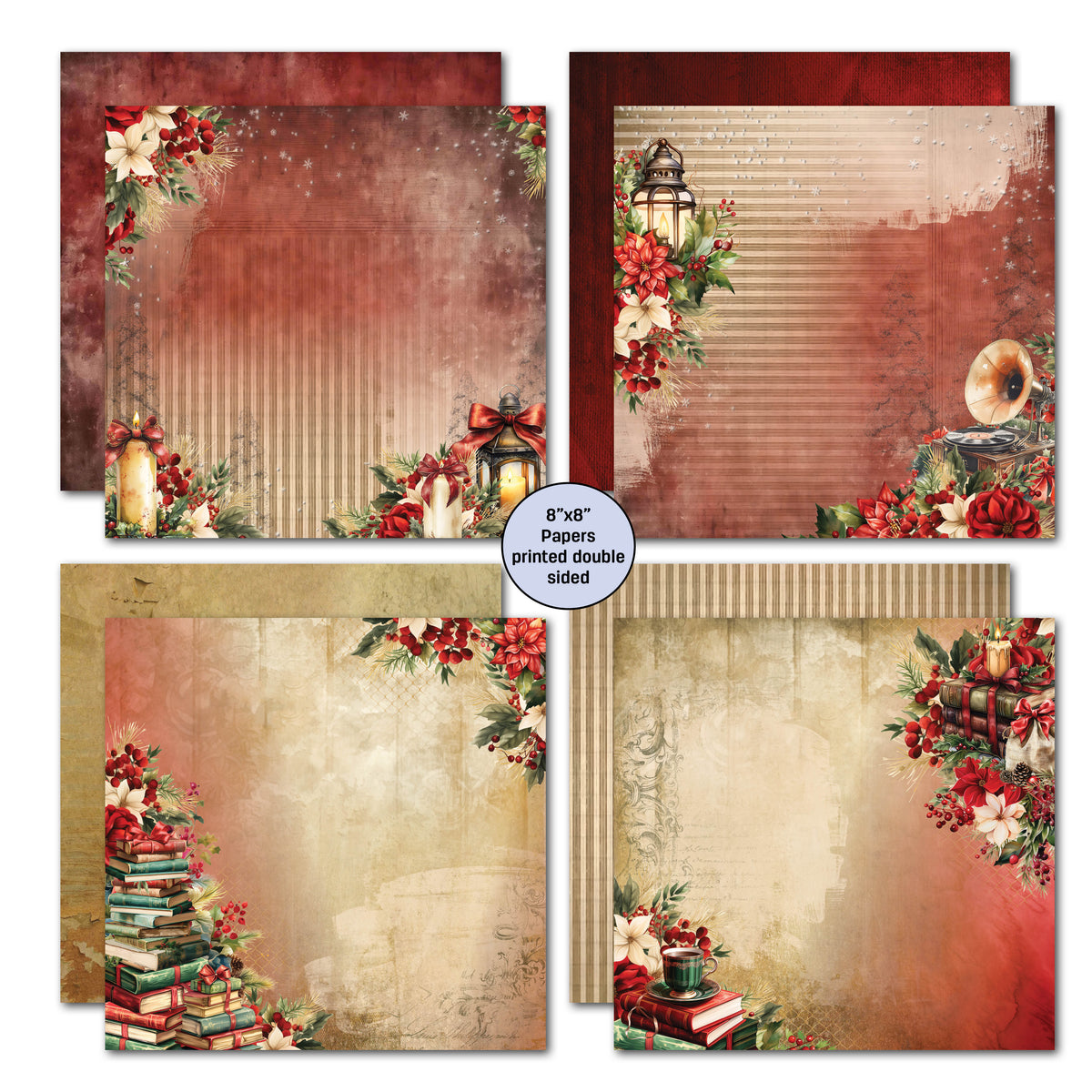 3Quarter Designs Holly Jolly 8x8 Paper Pack-2