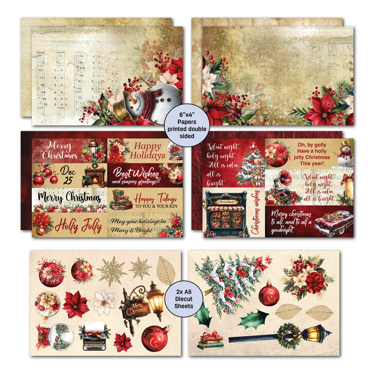 3Quarter Designs Holly Jolly 6x4 Card Pack-5