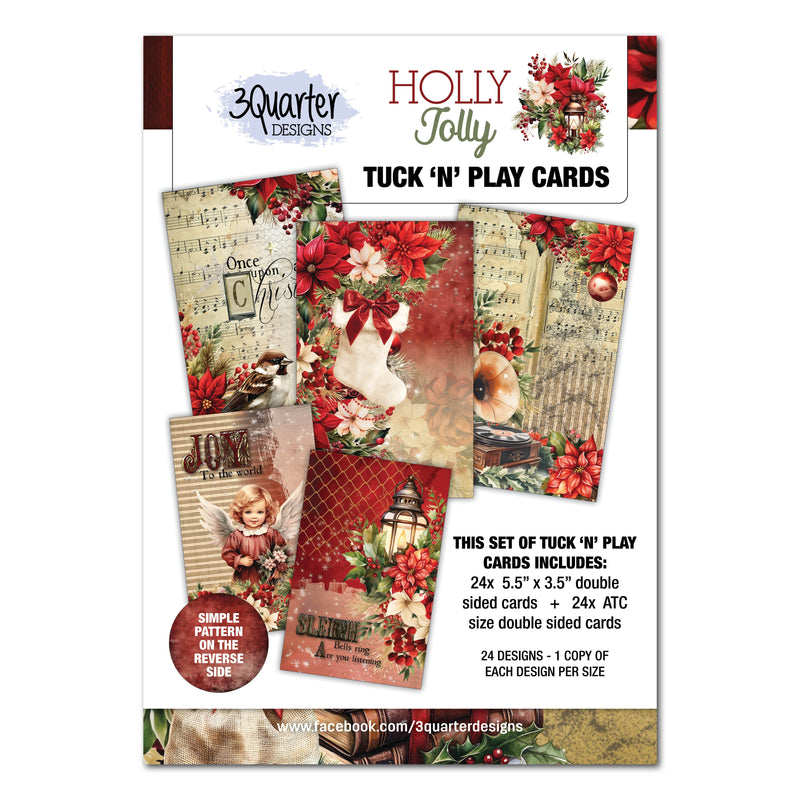 3Quarter Designs Holly Jolly - Tuck N Play Cards-1