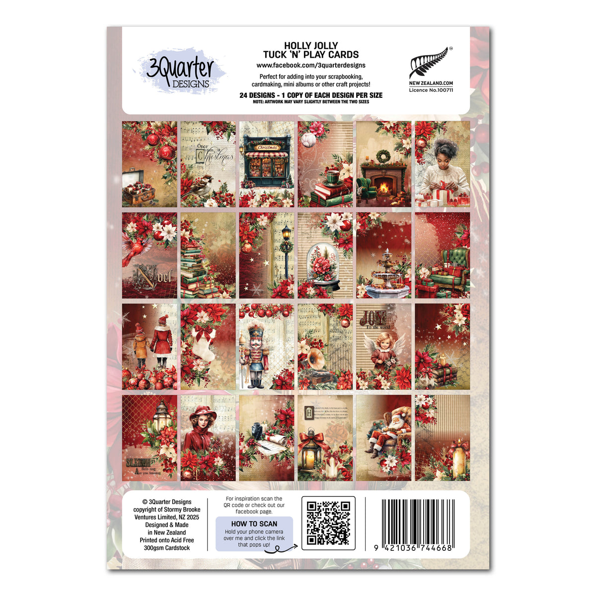 3Quarter Designs Holly Jolly - Tuck N Play Cards-2