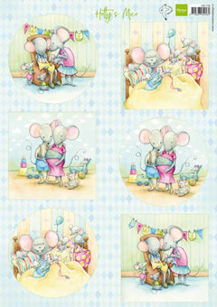 Cutting Sheet Hetty's Mice New Born A4-1