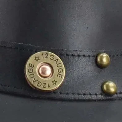 Shapeable Cowboy Hat with 12 Gauge Bullet Slice & Embellishments-8