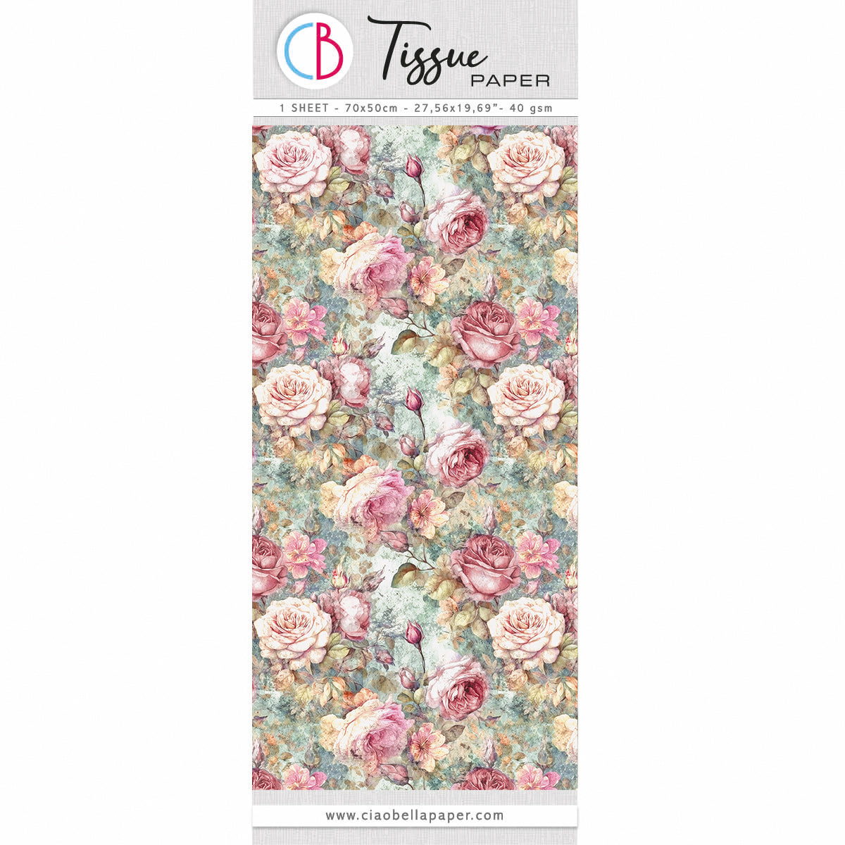 Tissue Paper cm69x49 27.66"x19.29” Hill Garden-1