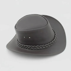 Premium Leather Wide Brim Western Hat. Lightweight Top Grain Rodeo Hat-2