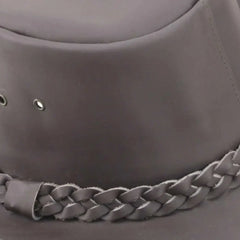 Premium Leather Wide Brim Western Hat. Lightweight Top Grain Rodeo Hat-3