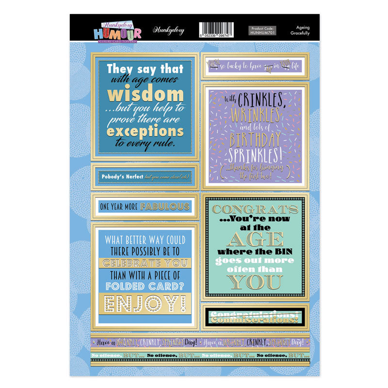 Hunkydory Humour Topper Sheet - Ageing Gracefully-1