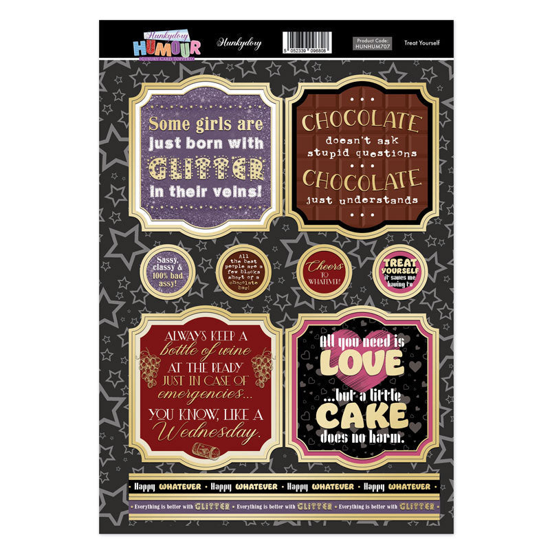 Hunkydory Humour Topper Sheet - Treat Yourself-1