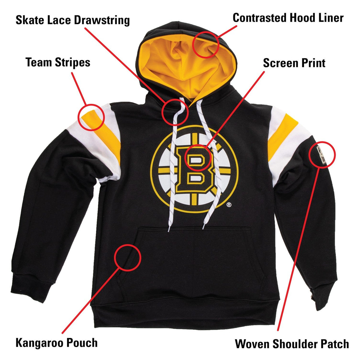 Boston Bruins Varsity Retro Style Hoodie-6