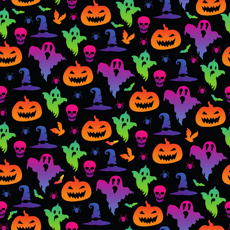 Spooky Halloween Rainbow Prints Adhesive Vinyl-1