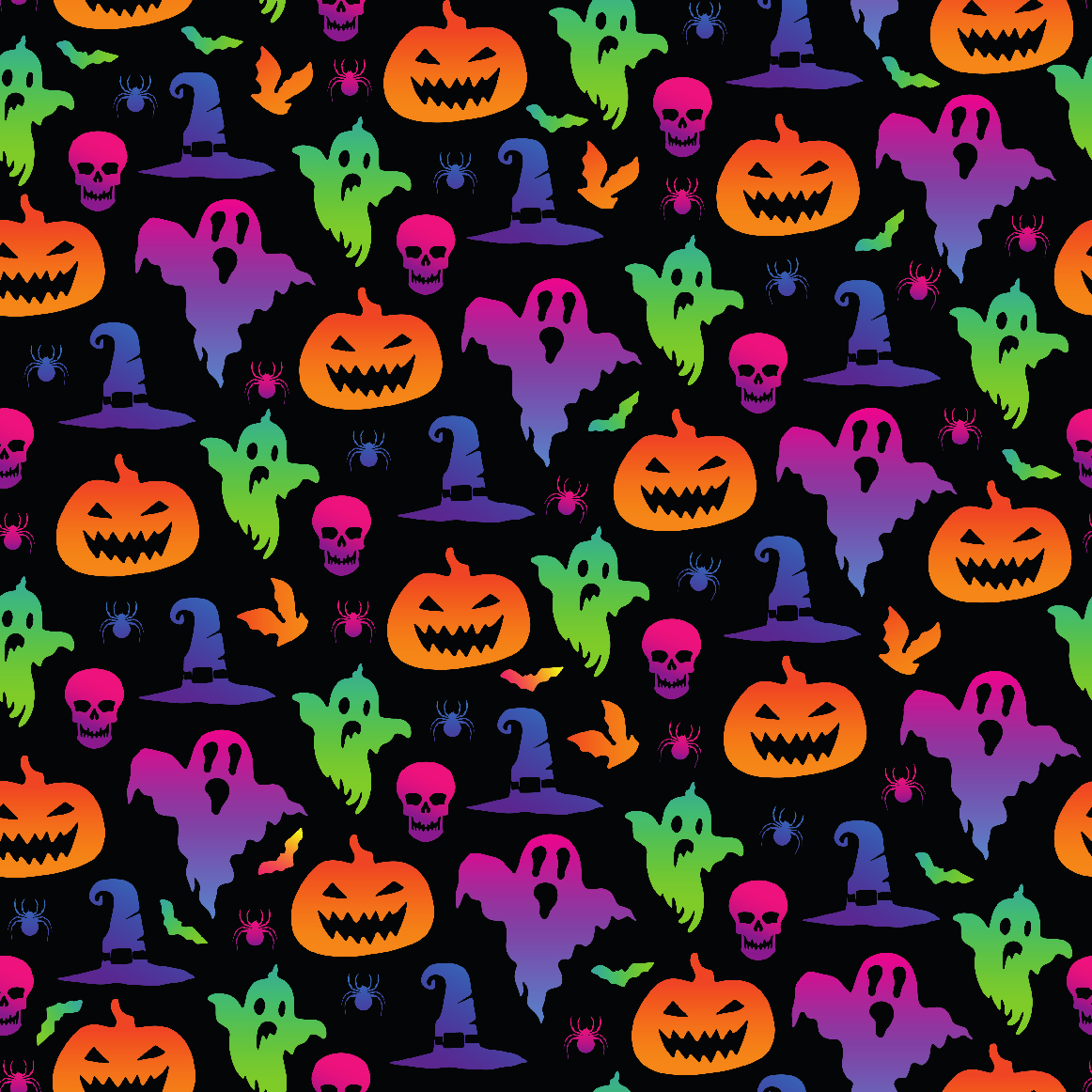 Craft HTV  Spooky Halloween Rainbow Pattern-1