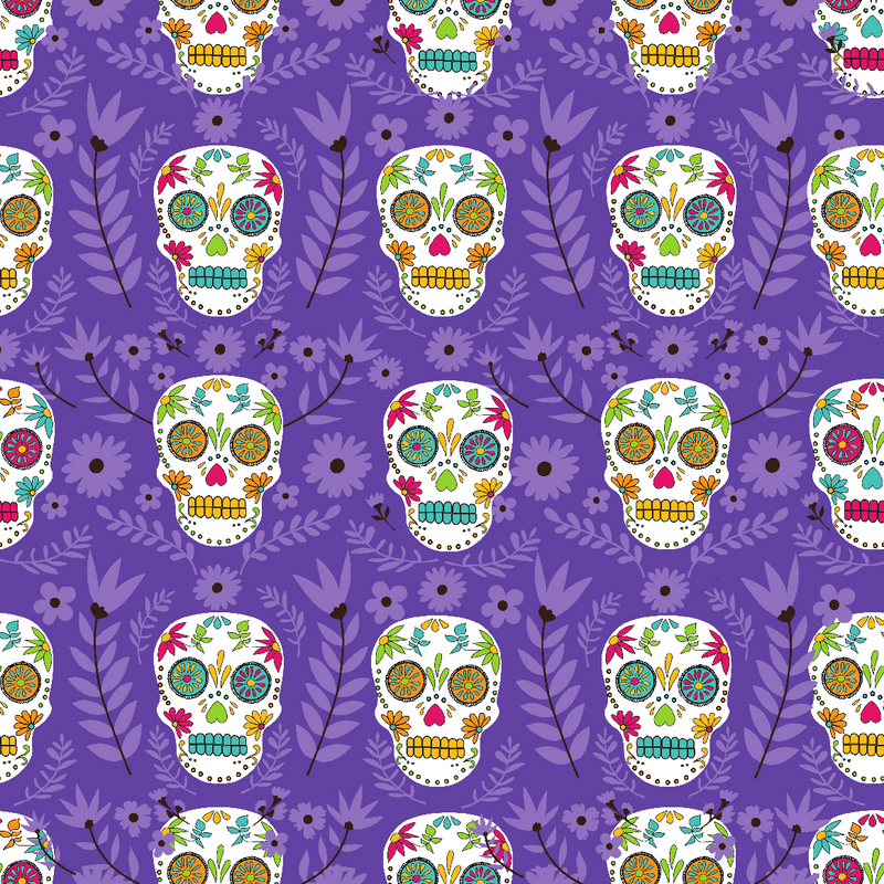 Sugar Skull - Spooky Halloween Prints Adhesive Vinyl-1