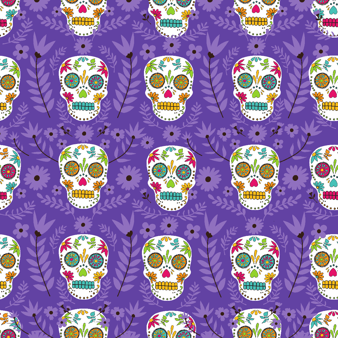 Craft HTV Sugar Skull - Spooky Halloween Pattern-1