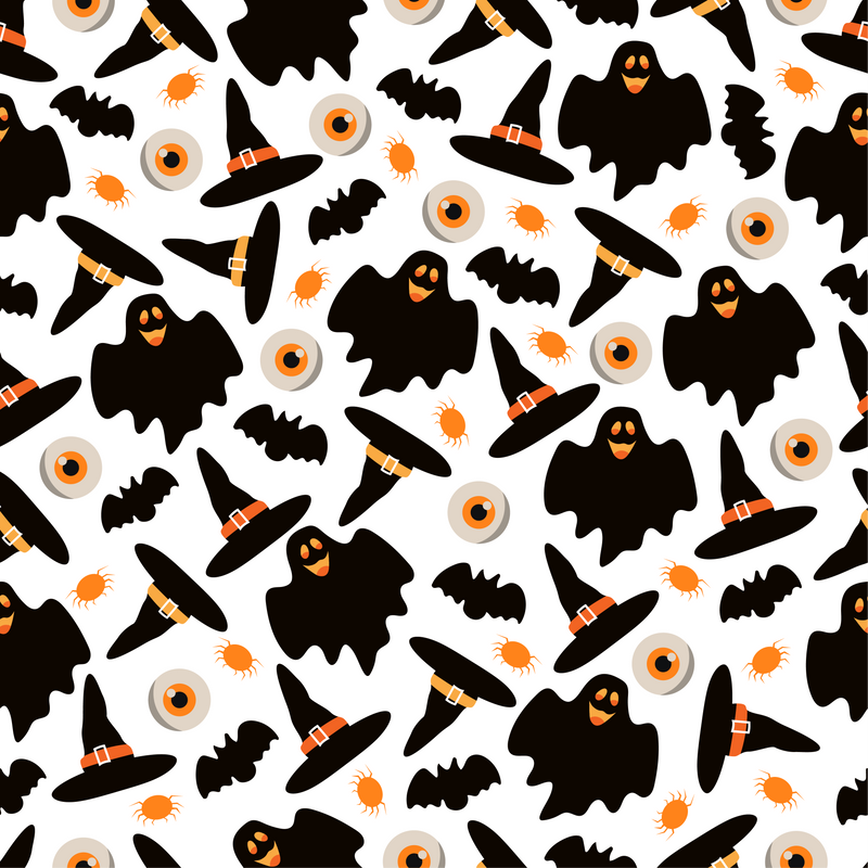 Halloween Ghost Hat Pattern Adhesive Vinyl-1