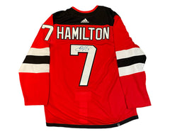 Dougie Hamilton Autographed New Jersey Devils Home Red Adidas Jersey-1