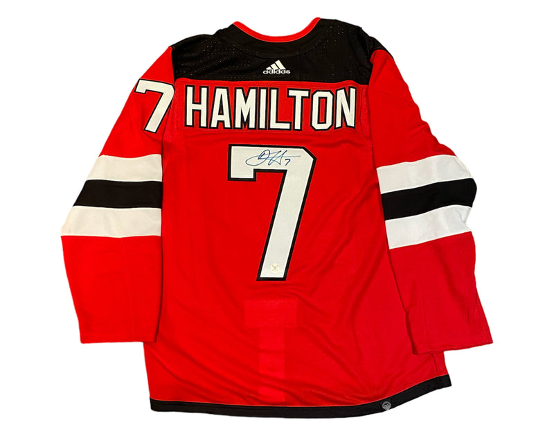 Dougie Hamilton Autographed New Jersey Devils Home Red Adidas Jersey-1