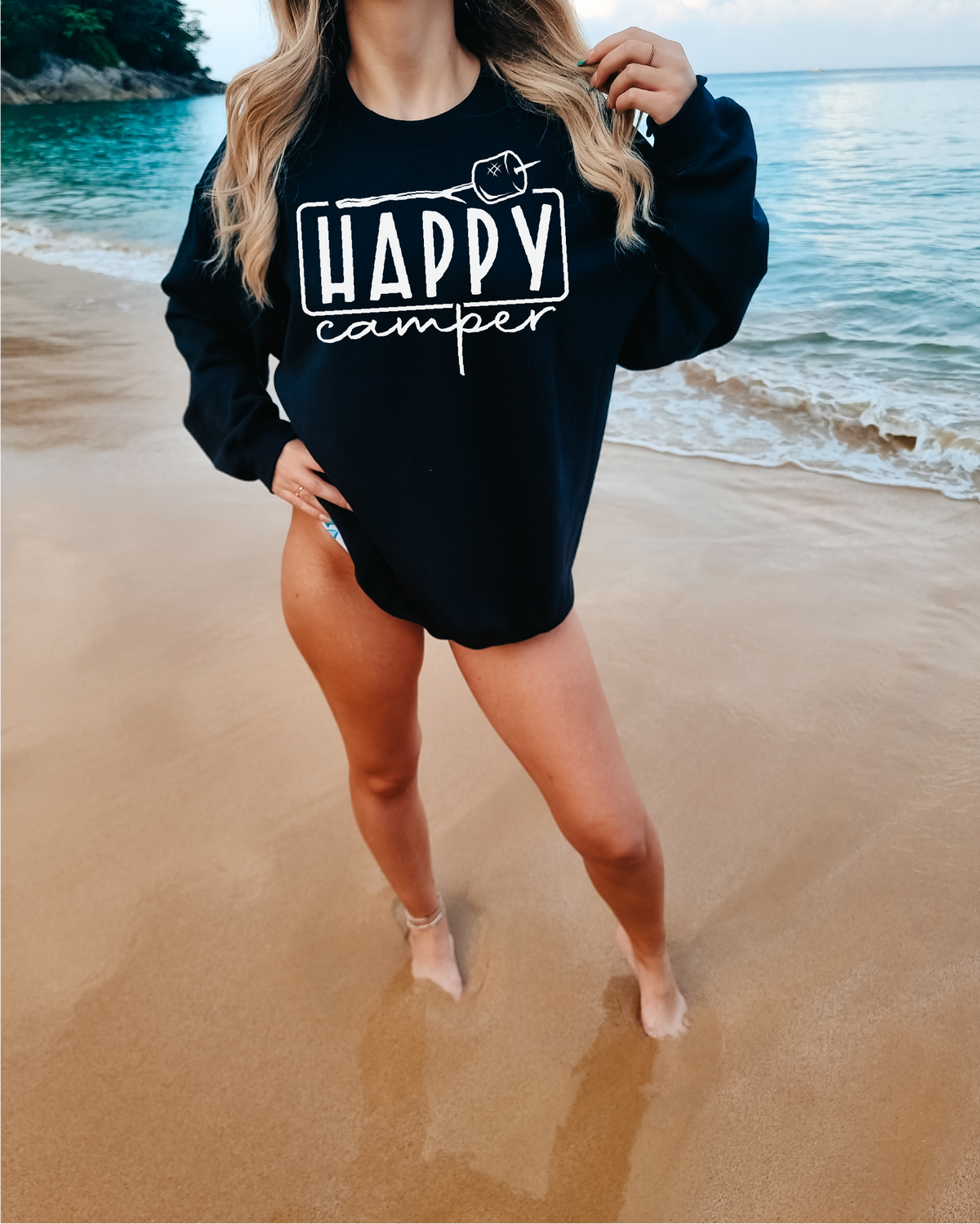 Happy Camper Sweatshirt | Lake Apparel | Summer Apparel-1