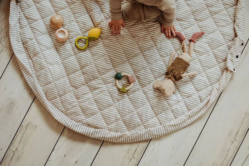 Organic Soft Babymat & Bag | Blue Stripes | play&go-5