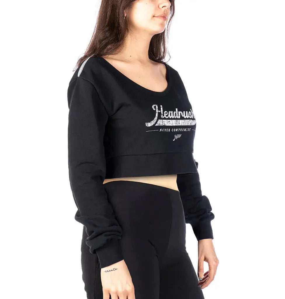 Headrush Angel Wings Cropped V-Neck Sweatshirt-3