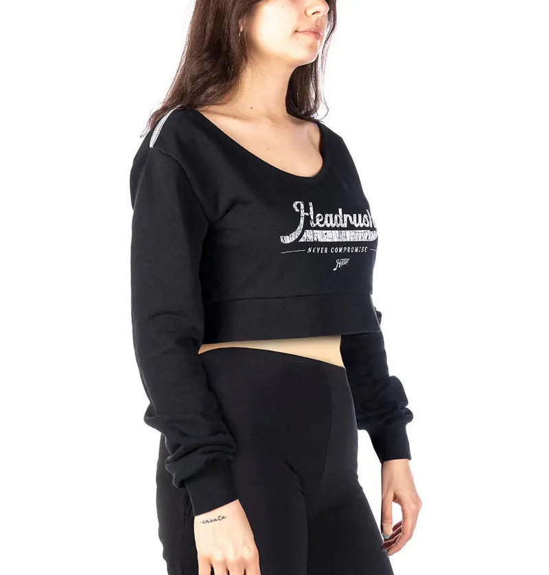 Headrush Angel Wings Cropped V-Neck Sweatshirt-3