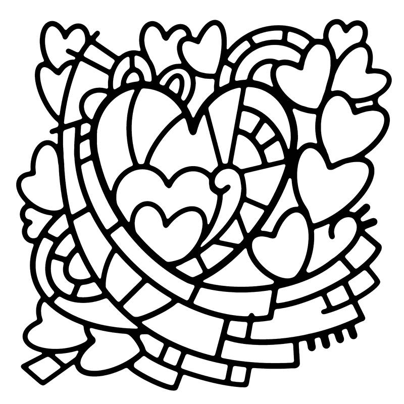 Woodware Heart Window 6 in x 6 in Stencil-1