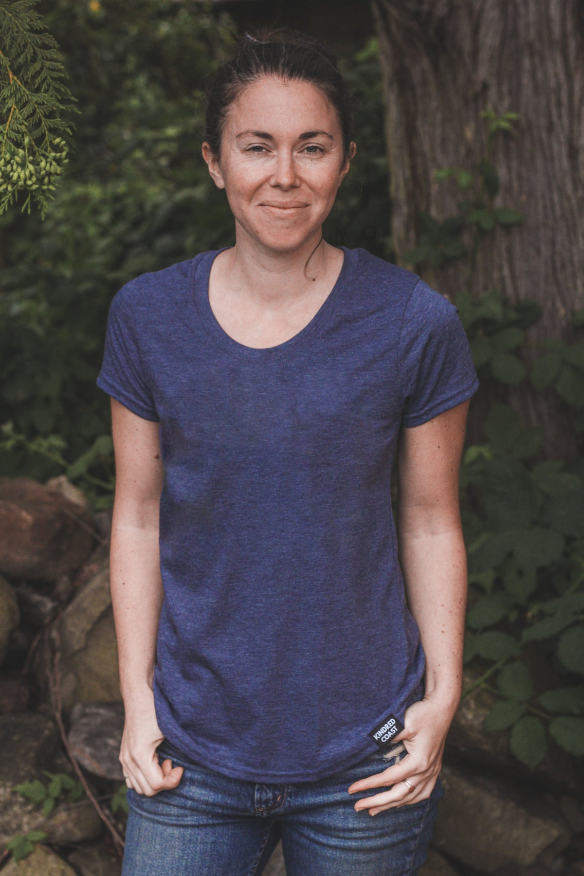 Women's Eco Tee - Blank Apparel - Heather Navy-2