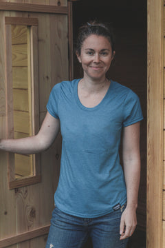 Women's Eco Tee - Blank Apparel - Heather Teal-3