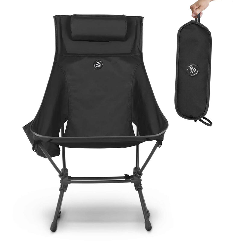 High Back Ultralight Folding Camping Chairs With Storage Pouches-1