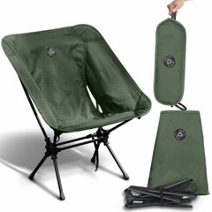 Low Back Ultralight Folding Camping Chairs With Storage Pouch - Khaki-17