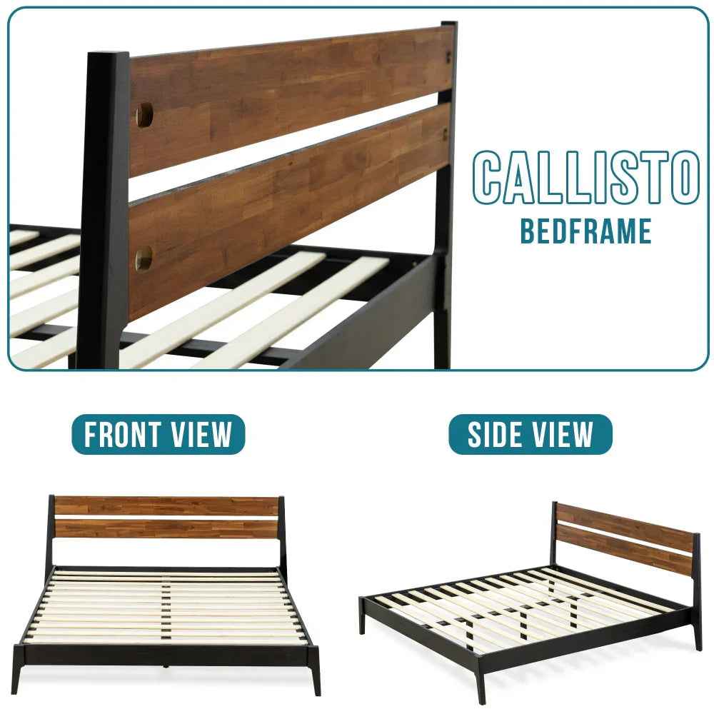 Callisto Solid Wood Bed Frame-7