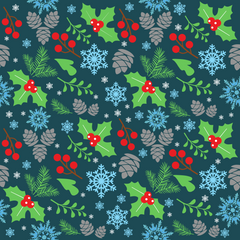 Holly Berries Christmas  Adhesive Vinyl Pattern 3-1