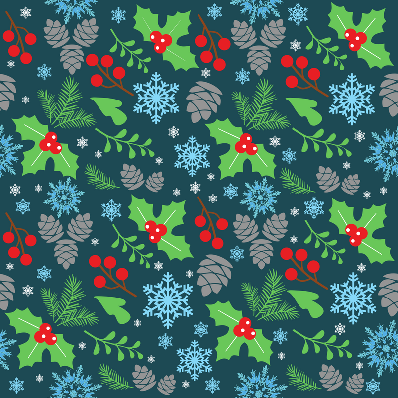 Holly Berries Christmas  Adhesive Vinyl Pattern 3-1