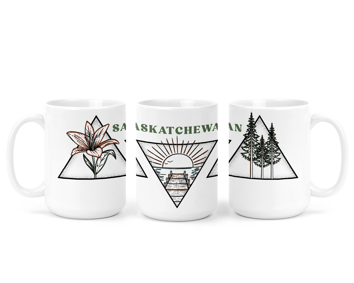 Saskatchewan Triangle Ceramic Mug | Saskatchewan Mug-1