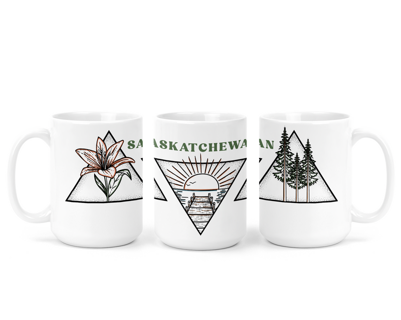 Saskatchewan Triangle Ceramic Mug | Saskatchewan Mug-1