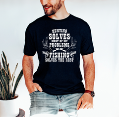 Hunting Solves Most Of My Problems Unisex T-shirt-1