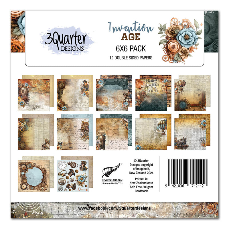 3Quarter Designs Invention Age 6x6 Paper Pack-1