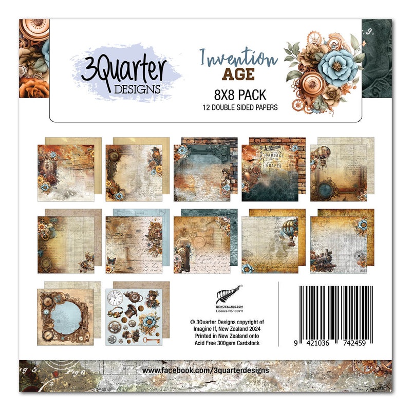 3Quarter Designs Invention Age 8x8 Paper Pack-1