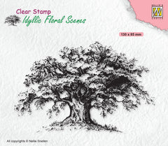 Idyllic Floral Scene Stamp Old Tree-1