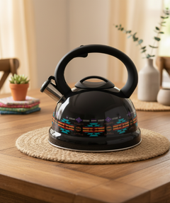 Black 3L Stainless Steel Tea Kettle-4