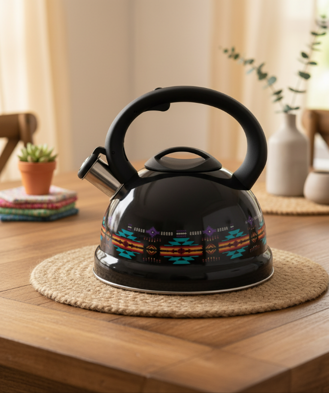 Black 3L Stainless Steel Tea Kettle-4