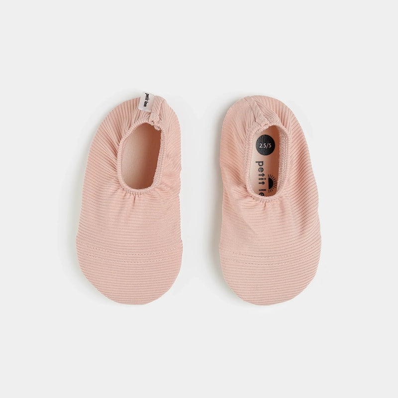 Rose Quartz Ribbed Swim Slippers | Petit Lem-1
