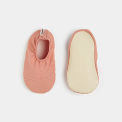 Fiery Coral Ribbed Swim Slippers | Petit Lem-2