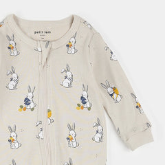 Egg Hunt Print on Crème Sleeper | Petit Lem-1