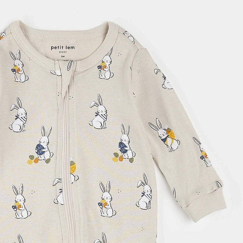Egg Hunt Print on Crème Sleeper | Petit Lem-1
