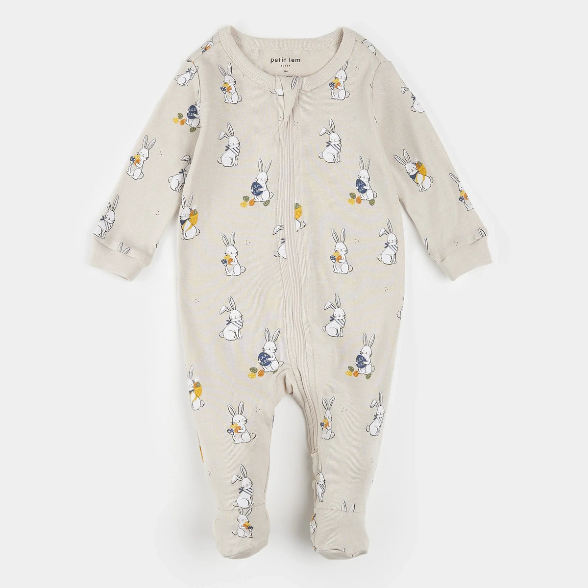 Egg Hunt Print on Crème Sleeper | Petit Lem-3
