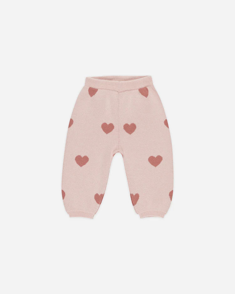 Heart Knit Sweater & Pant Set | Quincy Mae | Bubblegum-4