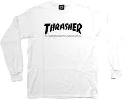 Thrasher 'Mag Logo' L/S Tee - White-1