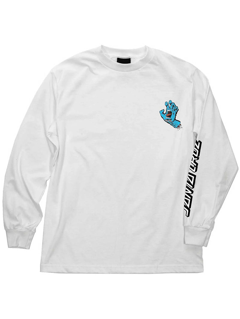 Santa Cruz 'Screaming Hand' L/S Tee - White-1