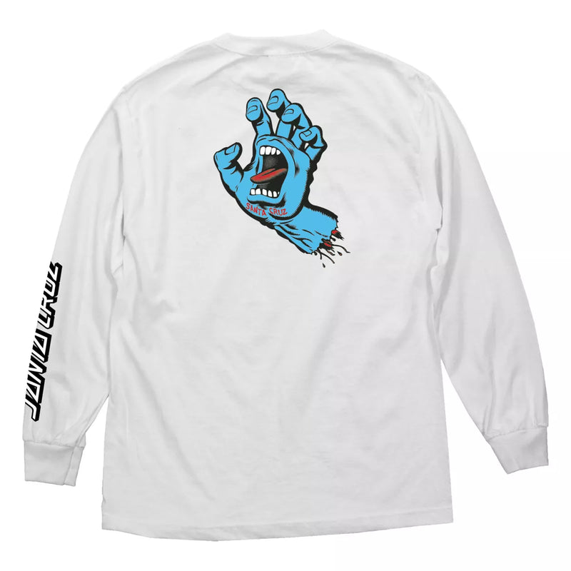 Santa Cruz 'Screaming Hand' L/S Tee - White-2