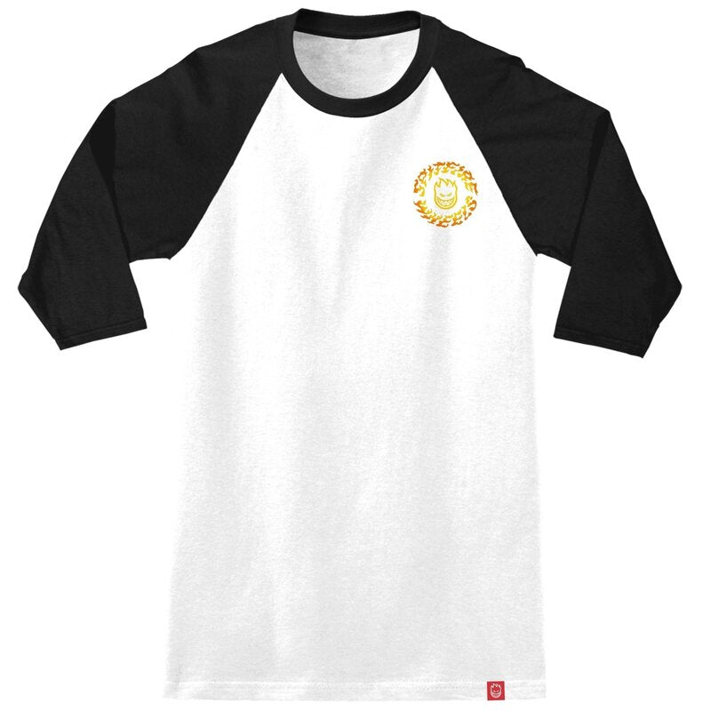 Spitfire 'Torched Script' Raglan Tee - White/Black-1
